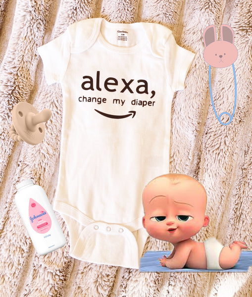 Onesie "Alexa, change my diaper" Little Miss and Mommy